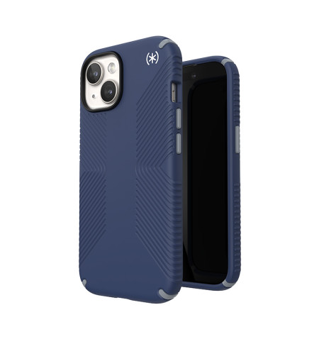 Speck Presidio2 Grip - Etui iPhone 16e / iPhone 15 / iPhone 14 / iPhone 13 (Coastal Blue / Dust Grey / White)