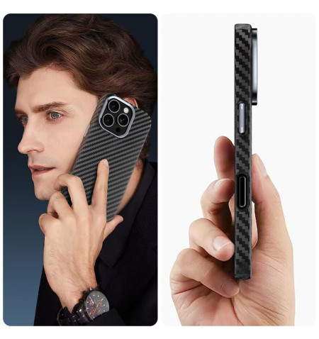 TECH-PROTECT ION CARBON MAGSAFE IPHONE 16 PRO BLACK/SILVER 