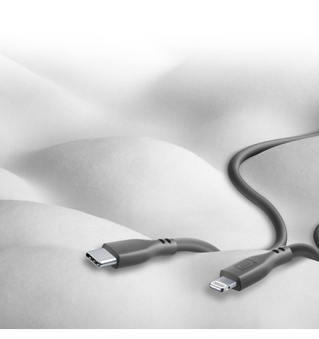 Cellularline Soft Cable - Kabel USB-C do Lightning certyfikat MFi 1.2 m (czarny) 