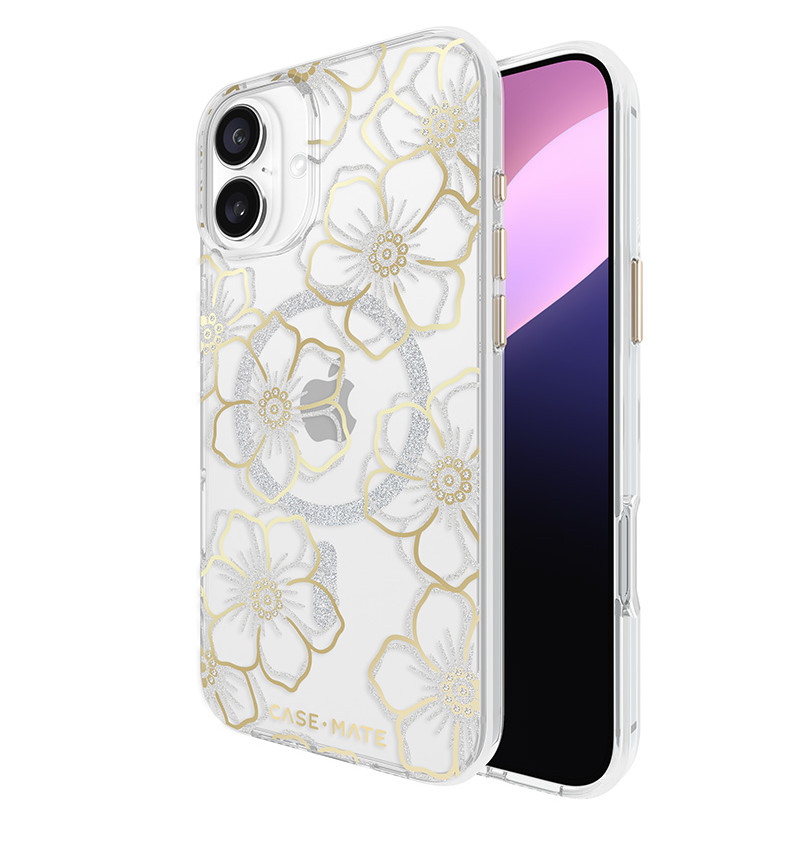 Case-Mate Floral Gems MagSafe - Etui iPhone 16 Plus (Gold)  Case-Mate Floral Gems MagSafe - Etui iPhone 16 Plus (Gold)