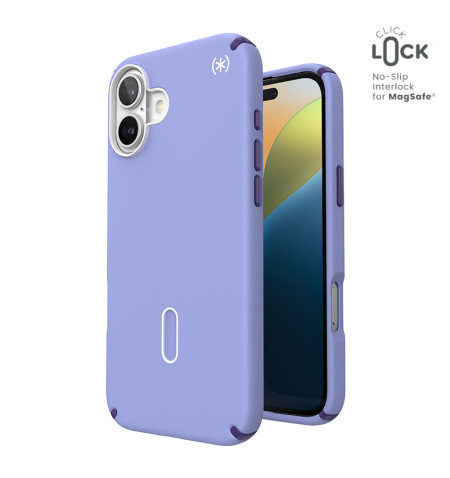 Speck Presidio2 Pro ClickLock MagSafe - Etui iPhone 16 Plus (Future Lavender / Cassis Purple / White)
