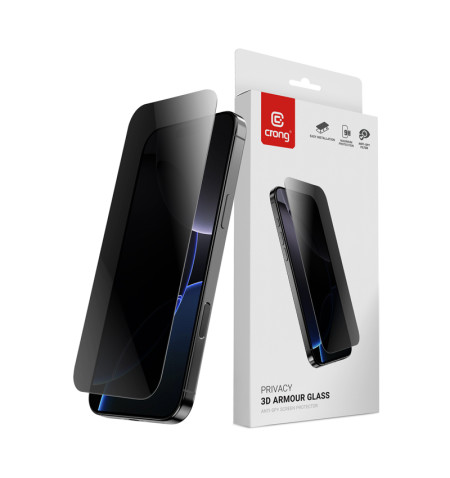 Crong Privacy 3D Armour Glass - Hartowane szkło prywatyzujące iPhone 17 / iPhone 17 Pro / iPhone 16 Pro