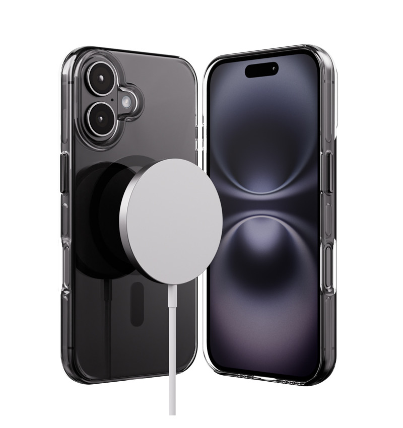 Crong Clear MAG Pro - Etui iPhone 16 MagSafe (czarny)  Crong Clear MAG Pro - Etui iPhone 16 MagSafe (czarny)