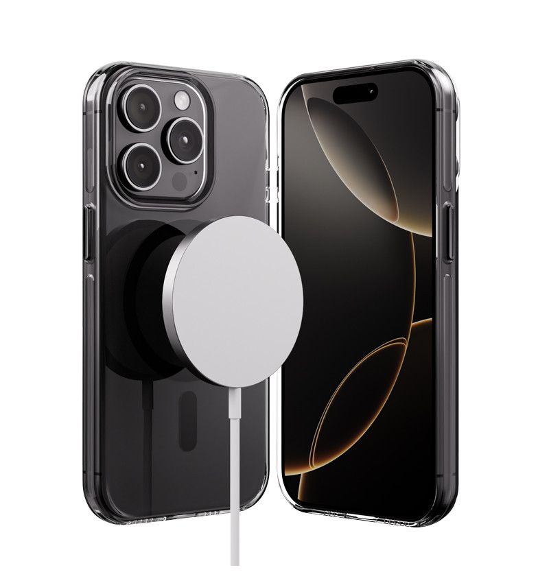 Crong Clear MAG Pro - Etui iPhone 15 Pro MagSafe (czarny)  Crong Clear MAG Pro - Etui iPhone 15 Pro MagSafe (czarny)