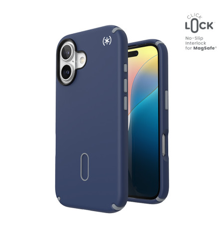 Speck Presidio2 Pro ClickLock MagSafe - Etui iPhone 16 (Coastal Blue / Dust Grey / White)