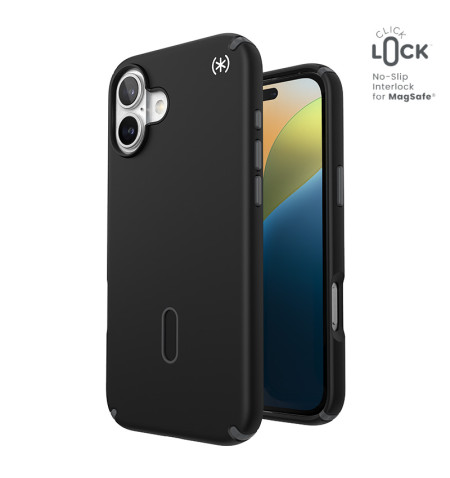 Speck Presidio2 Pro ClickLock MagSafe - Etui iPhone 16 Plus (Black / Slate Grey / White)