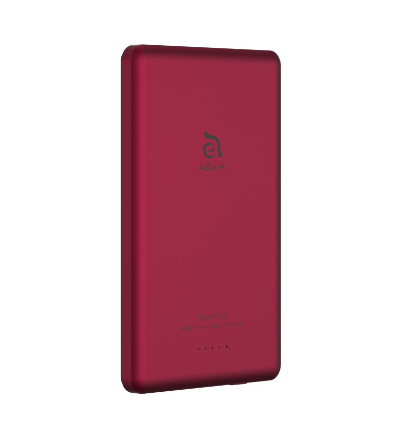 Adam Elements Gravity C5 - magnetyczny power bank bezprzewodowy 5000 mAh - czerwony  Adam Elements Gravity C5 - magnetyczny power bank bezprzewodowy 5000 mAh - czerwony