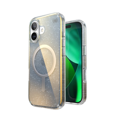 Speck Presidio Lux MagSafe - Etui iPhone 17 (Hyper Mirror Glitter / Silver Metallic)