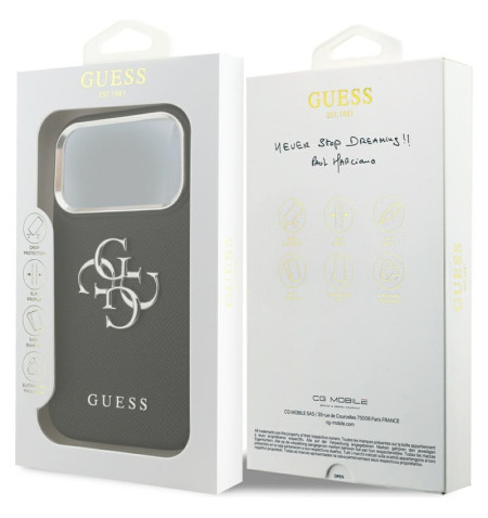 Guess Grained Big 4G Classic Logo - Etui iPhone 17 Pro (czarny) 