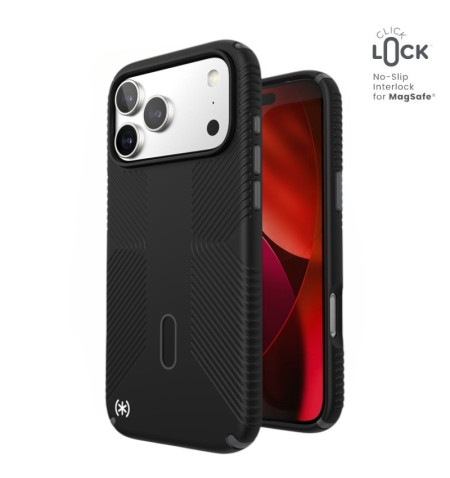 Speck Presidio2 Grip ClickLock MagSafe - Etui iPhone 17 Pro Max (Black / Slate Grey / White) 