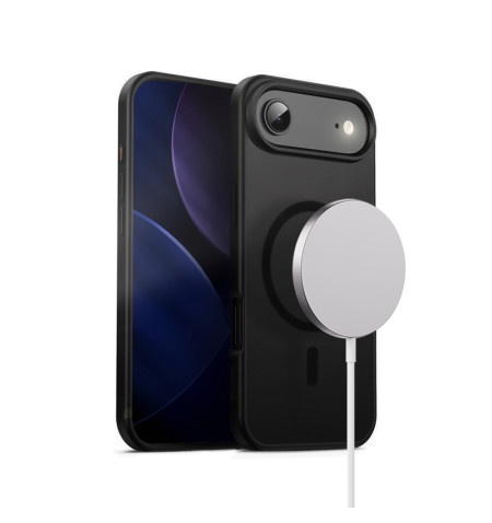 Crong Hybrid Frost MAG Cover - Etui MagSafe iPhone Air (czarny)