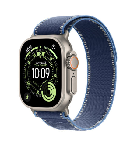 Apple Watch Ultra 3 49 mm GPS + Cellular tytan naturalny z opaską Trail niebieską (S/M)
