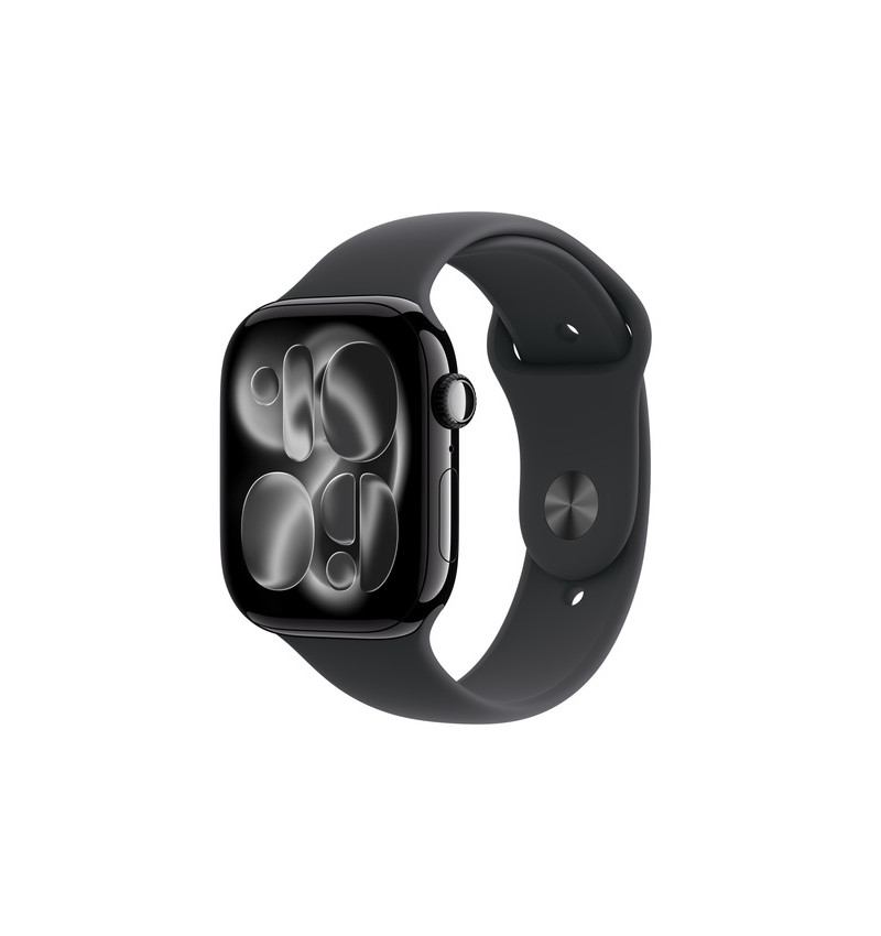 Apple Watch 11 - 46mm Aluminiowa Koperta Jet Black z paskiem silikonowym czarnym (S/M) - GPS  Apple Watch 11 - 46mm Aluminiowa Koperta Jet Black z paskiem silikonowym czarnym (S/M) - GPS