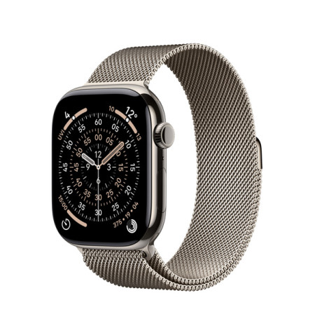 Apple Watch 11 - 46mm Tytan Naturalny z bransoletą mediolańską naturalną - GPS+Cellular (M/L)