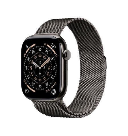 Apple Watch 11 - 46mm Tytanowa Łupek z bransoletą mediolańską łupek - GPS+Cellular (S/M)