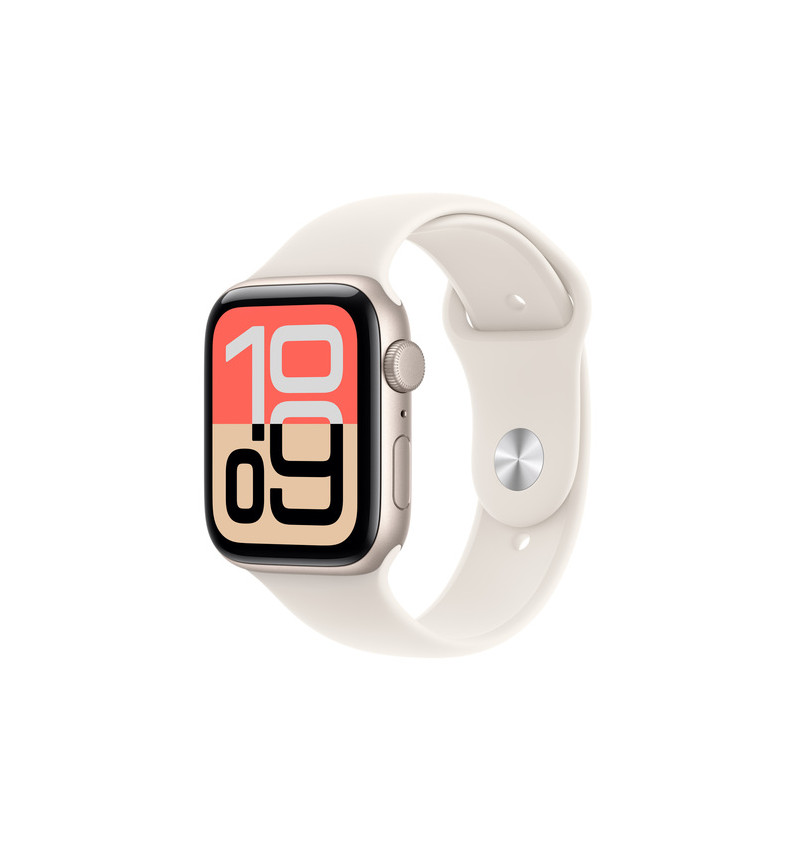 Apple Watch SE 3.gen - 44mm koperta aluminiowa Księżycowa poświata z paskiem sportowym księżycową poświata - GPS ( S/M)  Apple Watch SE 3.gen - 44mm koperta aluminiowa Księżycowa poświata z paskiem sportowym księżycową poświata - GPS ( S/M)