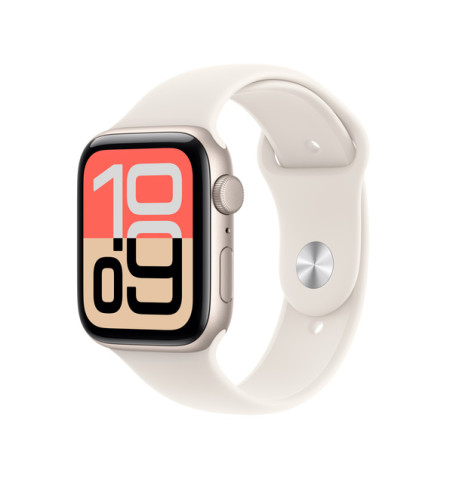 Apple Watch SE 3.gen - 40mm koperta aluminiowa Księżycowa poświata z paskiem sportowym księżycową poświata - GPS+Cellular (M/L)