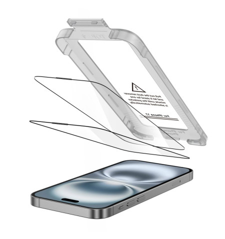 SZKŁO HARTOWANE TECH-PROTECT QUICK SET+ 2-PACK IPHONE 17 BLACK 