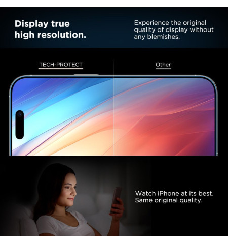SZKŁO HARTOWANE TECH-PROTECT QUICK SET+ 2-PACK IPHONE 17 PRO MAX BLACK 