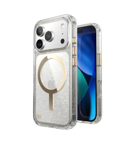Speck Presidio Lux MagSafe - Etui iPhone 17 Pro (Glitter / Gold Metallic)