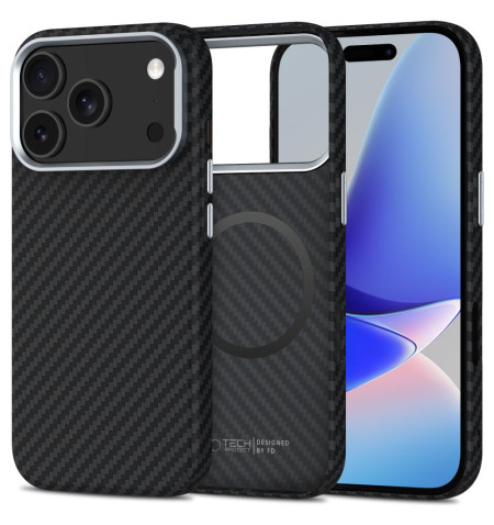 TECH-PROTECT ION CARBON MAGSAFE IPHONE 17 PRO BLACK/SILVER 