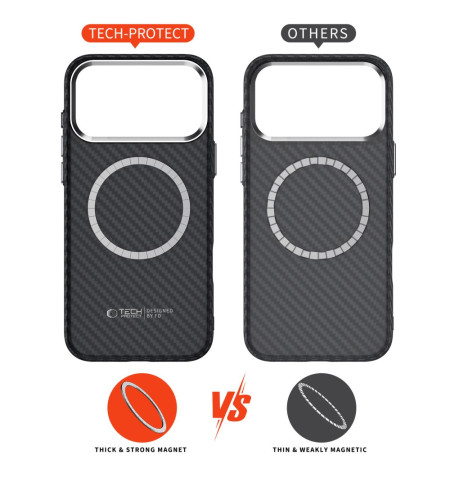 TECH-PROTECT ION CARBON MAGSAFE IPHONE 17 PRO BLACK/SILVER 