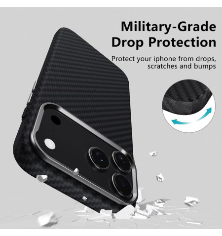 TECH-PROTECT ION CARBON MAGSAFE IPHONE 17 PRO BLACK/SILVER 