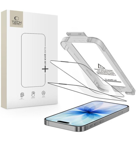 SZKŁO HARTOWANE TECH-PROTECT QUICK SET+ 2-PACK IPHONE 17 BLACK 