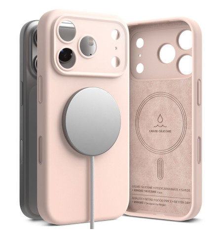 RINGKE SILICONE MAGNETIC MAGSAFE IPHONE 17 PRO MAX PINK SAND 