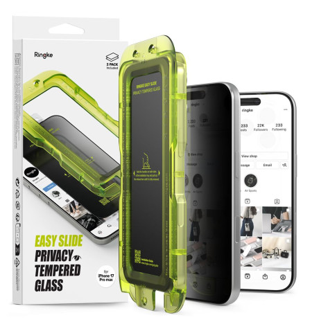 SZKŁO PRYWATYZUJĄCE RINGKE EASY SLIDE 2-PACK IPHONE 17 PRO MAX PRIVACY