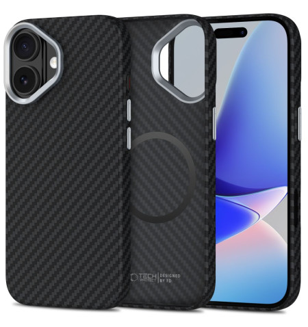 TECH-PROTECT ION CARBON MAGSAFE IPHONE 17 BLACK/SILVER 
