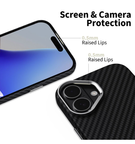 TECH-PROTECT ION CARBON MAGSAFE IPHONE 17 BLACK/SILVER 