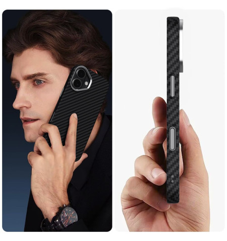 TECH-PROTECT ION CARBON MAGSAFE IPHONE 17 BLACK/SILVER 