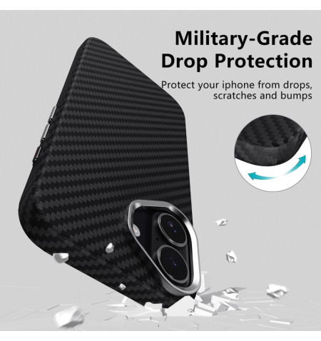 TECH-PROTECT ION CARBON MAGSAFE IPHONE 17 BLACK/SILVER 