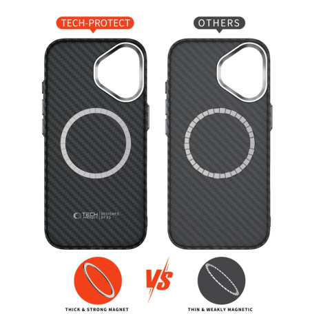 TECH-PROTECT ION CARBON MAGSAFE IPHONE 17 BLACK/SILVER 