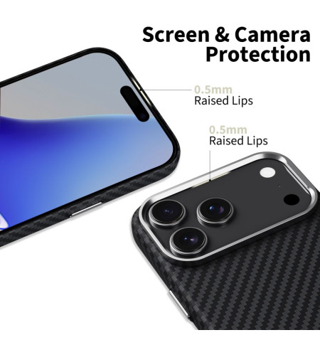 TECH-PROTECT ION CARBON MAGSAFE IPHONE 17 PRO MAX BLACK/SILVER 