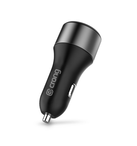 Crong Power Car Charger 63W – Ładowarka samochodowa USB-C PD 45W + USB QC 3.0 18W (czarny) 