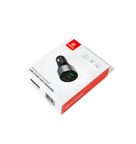 Crong Power Car Charger 63W – Ładowarka samochodowa USB-C PD 45W + USB QC 3.0 18W (czarny) 