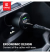 Crong Power Car Charger 63W – Ładowarka samochodowa USB-C PD 45W + USB QC 3.0 18W (czarny)