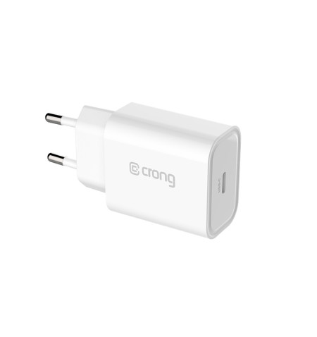 Crong USB-C Travel Charger – Ładowarka sieciowa USB-C Power Delivery 20W (biały) 