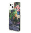 Guess Liquid Glitter Flower – Etui iPhone 13 mini (niebieski)