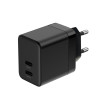 Crong Ultra Compact GaN - Ładowarka sieciowa 2x USB-C 35W PD 3.0 z PPS (czarny)