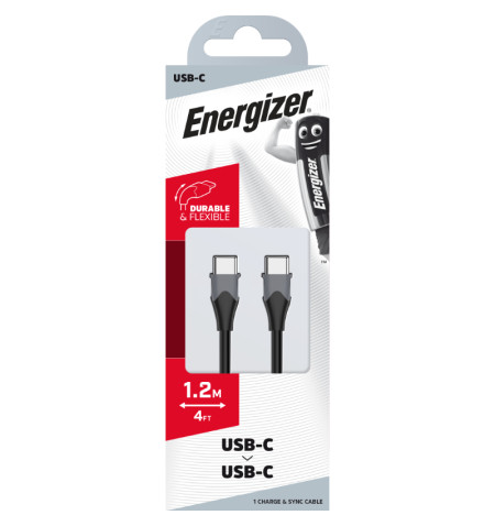 Energizer Classic - Kabel połączeniowy USB-C do USB-C 1.2m (Czarny) 