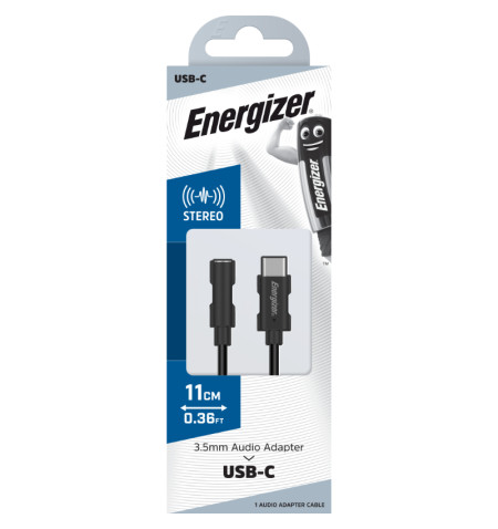 Energizer Ultimate - Adapter audio USB-C do jack 3,5 mm 11 cm (Czarny) 