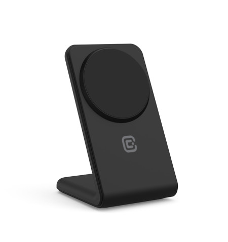 Crong MagSpot Stand - Ładowarka bezprzewodowa 2w1 z MagSafe do iPhone i AirPods (czarny) 