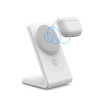 Crong MagSpot Stand - Ładowarka bezprzewodowa 2w1 z MagSafe do iPhone i AirPods (biały)