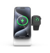 Crong MagSpot Pivot Stand - Ładowarka bezprzewodowa 3w1 z MagSafe do iPhone, Apple Watch i AirPods (biały)