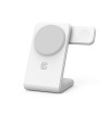 Crong MagSpot Pivot Stand - Ładowarka bezprzewodowa 3w1 z MagSafe do iPhone, Apple Watch i AirPods (biały)