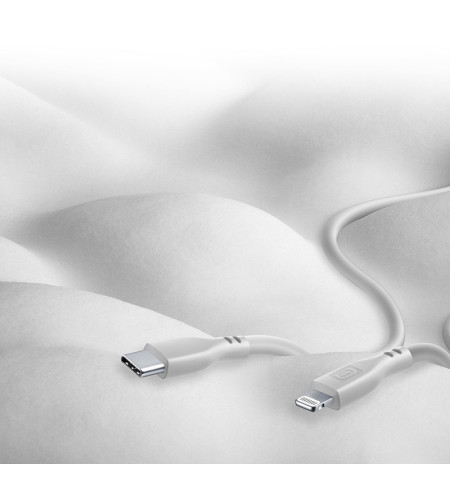Cellularline Soft Cable - Kabel USB-C do Lightning certyfikat MFi 1.2 m (szary) 
