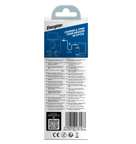 Energizer Ultimate - Kabel połączeniowy USB-A do USB-C 2m (Niebieski) 